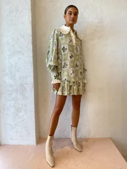 Alemais Sofia Mini Dress in Olive Size 10 for rent on The Volte - image 1