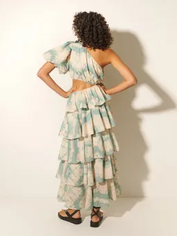 Kivari Mirage One Shoulder Maxi Dress Print Size 10 for rent on The Volte - image 3
