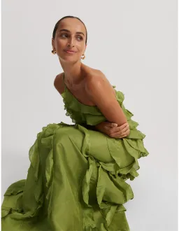 Country Road Cactus Ruffle Maxi Dress Green Size 4 for rent on The Volte - image 4
