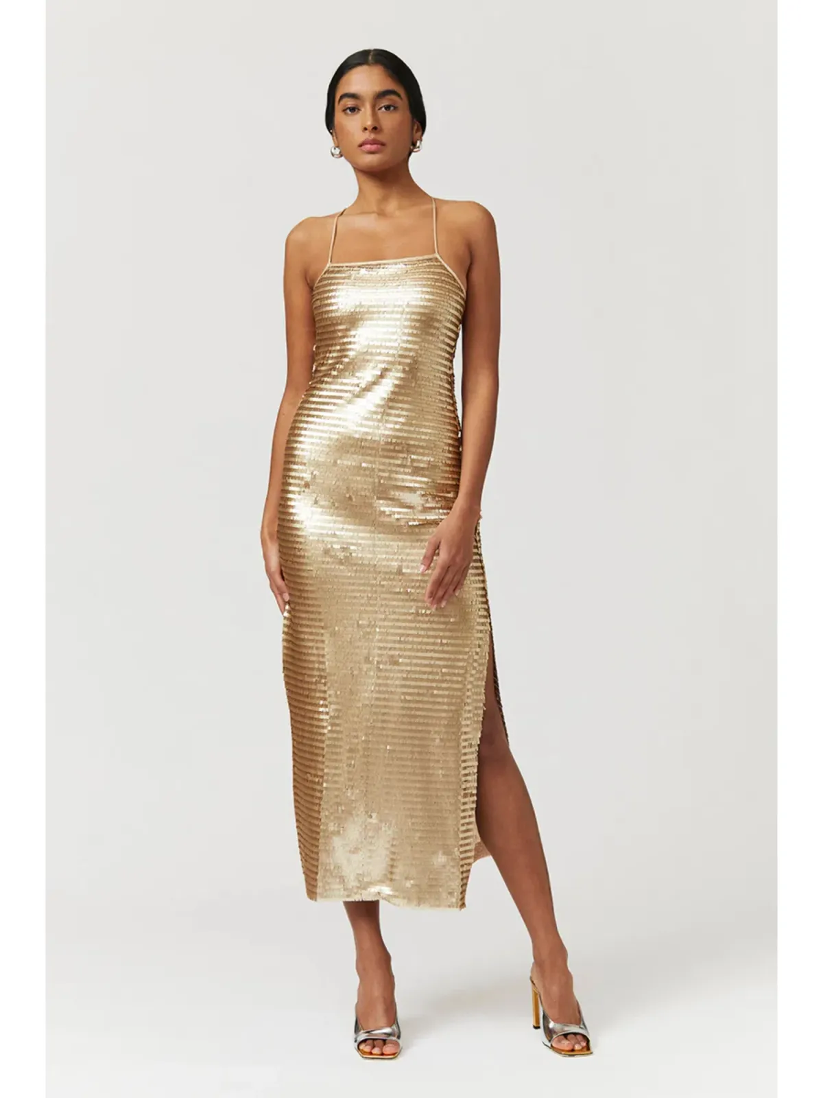 Suboo Pyra Strappy Maxi Dress Gold Size Small / AU 8 - Image 1