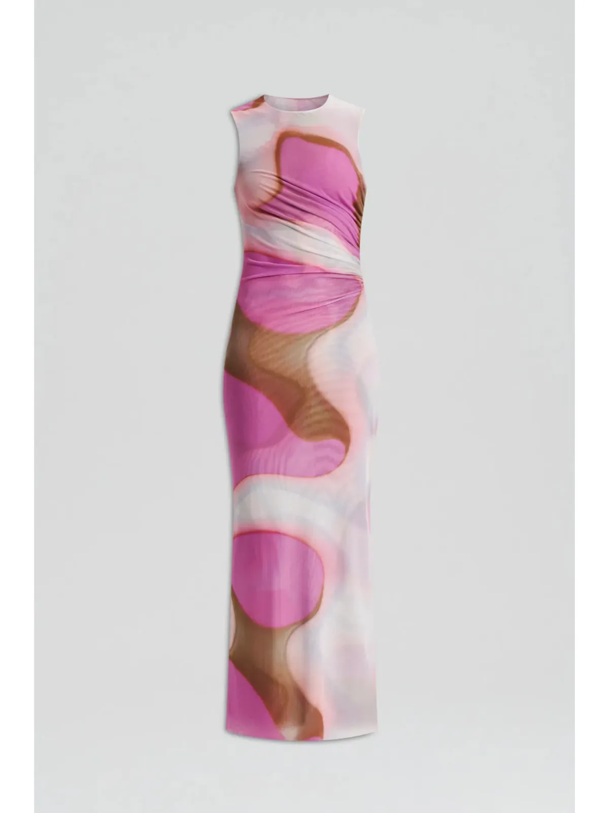 Scanlan Theodore Italian Watercolour Print Dress in Pink Tan Size AU 10  - Image 4