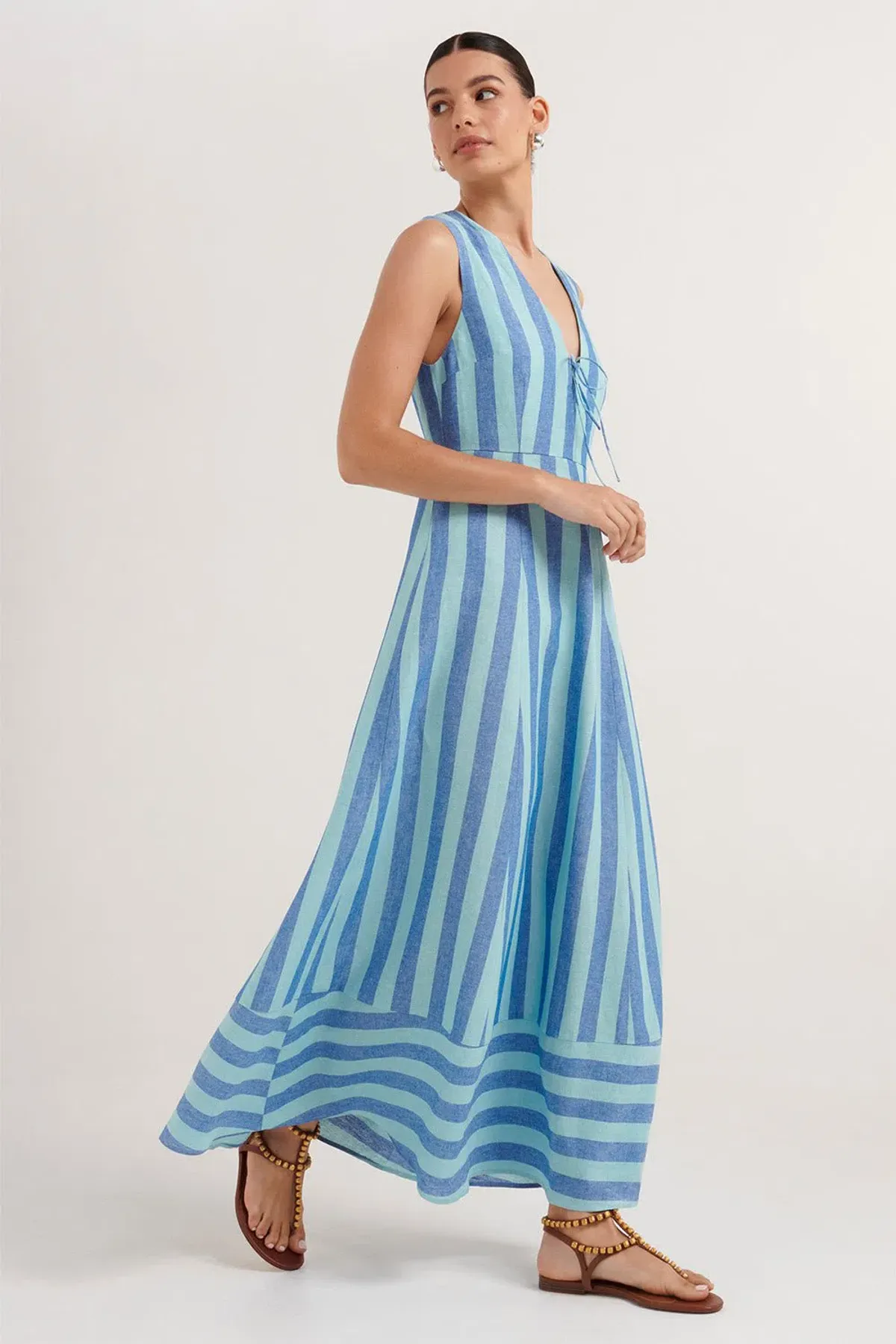 Steele Rumi Dress Lagoon Stripe Size 10 - Image 2
