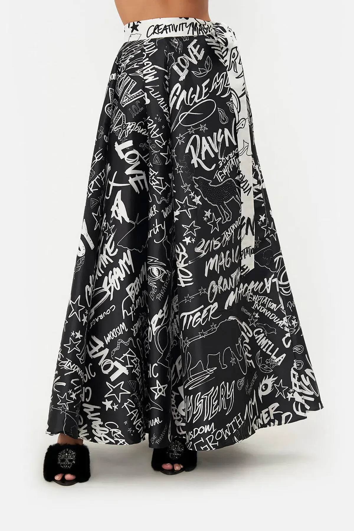 Camilla Maxi Wrap Skirt Spirit Scribble Print Size S / AU 10 - Image 2