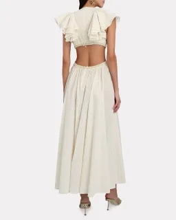 Zimmermann Anneke Cut Out Ruffle Dress Ivory Size 1 / 10 AU for rent on The Volte - image 2