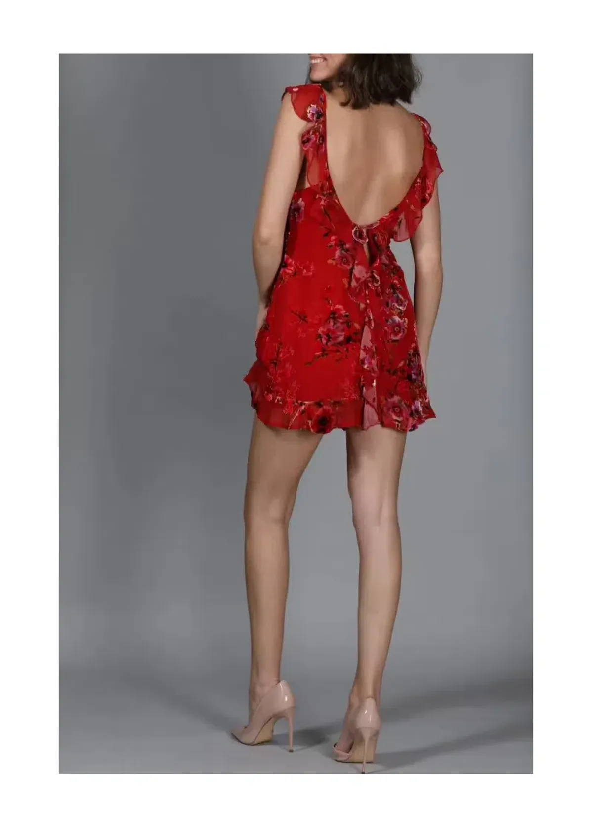 Rat and Boa Romy Mini Dress Red Flora Size 8 - Image 2