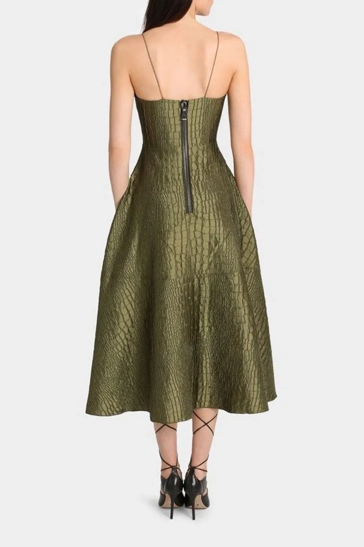 Alex Perry La Verne Silk Dress Green Size 10 - Image 3