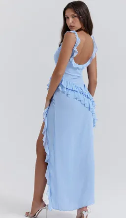 House of CB Ariela Ruffle Maxi Dress Doft Blue Size M/AU 10  for rent on The Volte - image 3