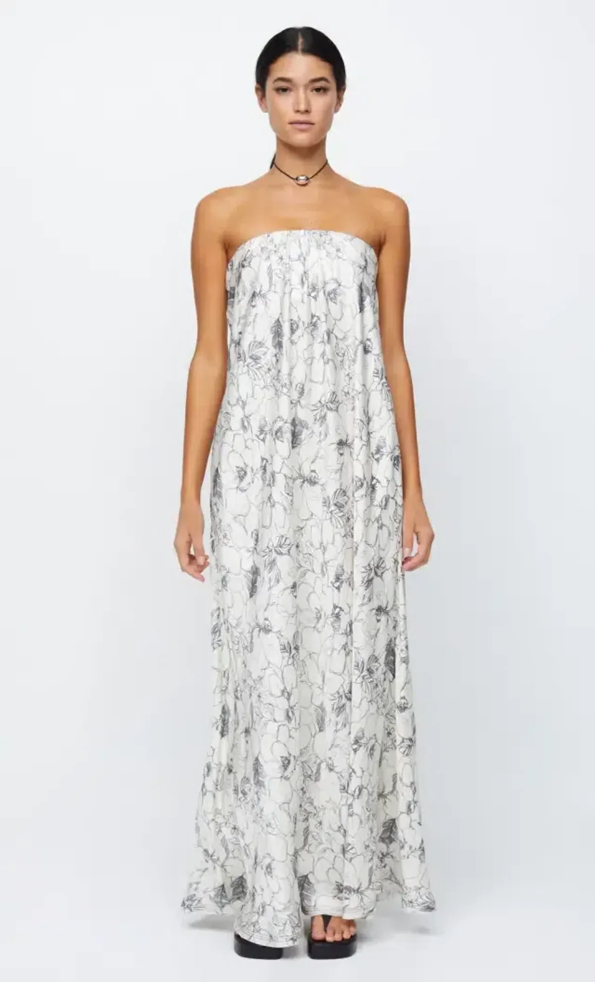 Bec & Bridge Tillie Strapless Maxi Dress Linear Floral Size AU 10  - Image 2