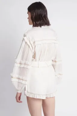 Aje Harvest Blouse White Size 8 for rent on The Volte - image 3