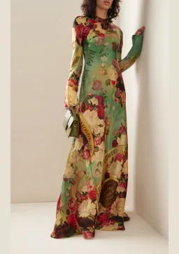 Zimmermann Wonderland Bias Silk Maxi Dress Peony Garden Floral Size 0P / AU 6 for rent on The Volte - image 1