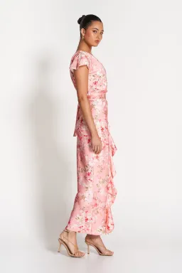 Sofia The Label Bloom Wrap Dress Pink Blossom Size 10  for rent on The Volte - image 2