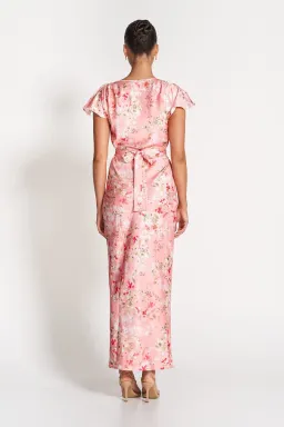 Sofia The Label Bloom Wrap Dress Pink Blossom Size 10  for rent on The Volte - image 3