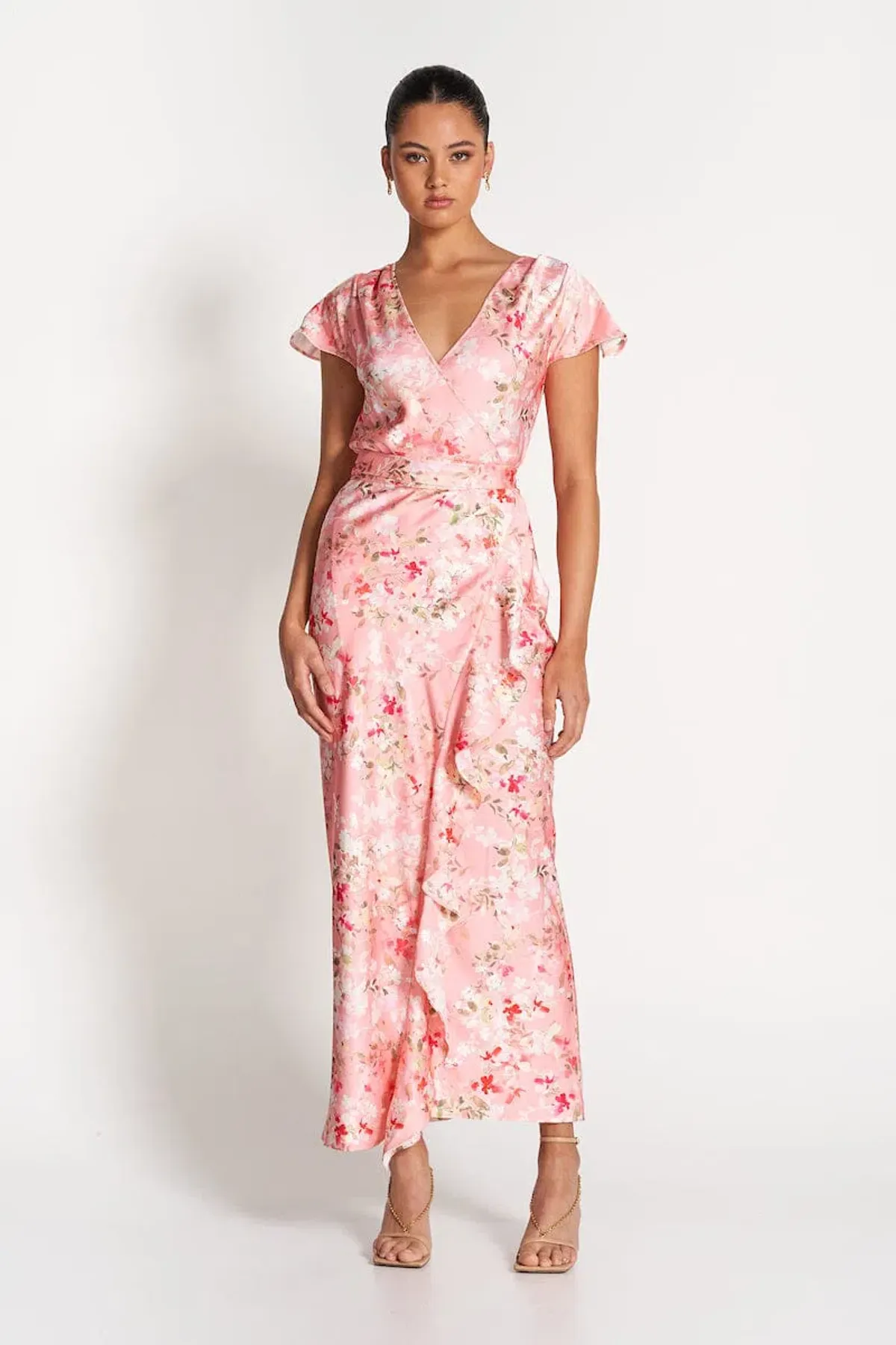 Sofia The Label Bloom Wrap Dress Pink Blossom Size 10 - Image 1
