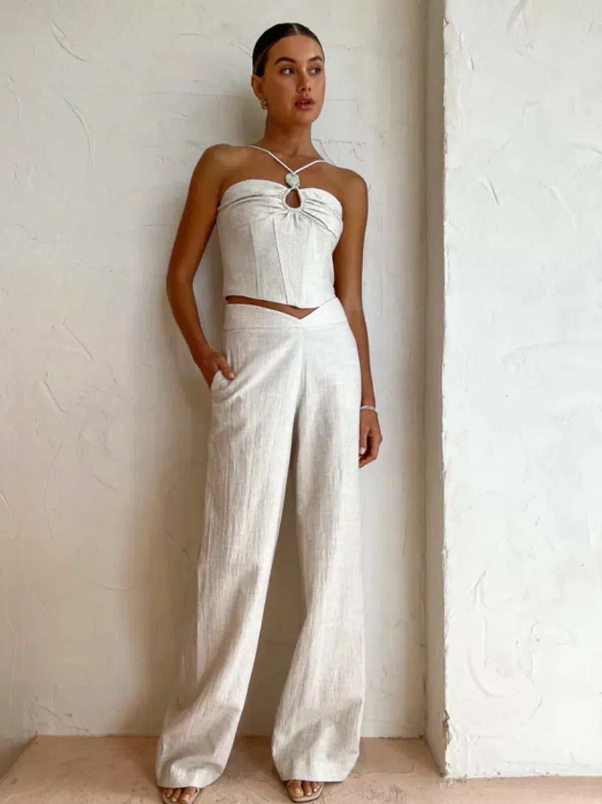 Viktoria and Woods Delta Bustier and Parsons Trouser Set Natural Size 00/0 (AU 4-6) - Image 2
