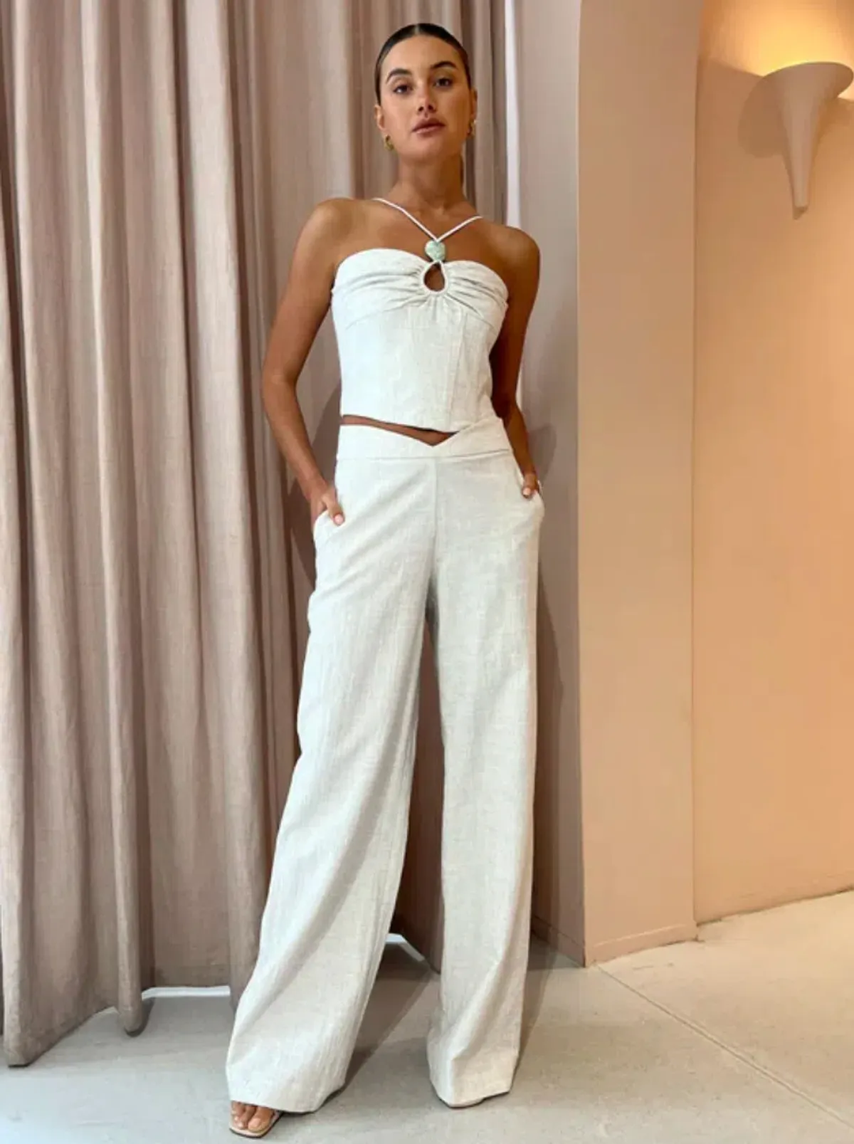 Viktoria and Woods Delta Bustier and Parsons Trouser Set Natural Size 00/0 (AU 4-6) - Image 4