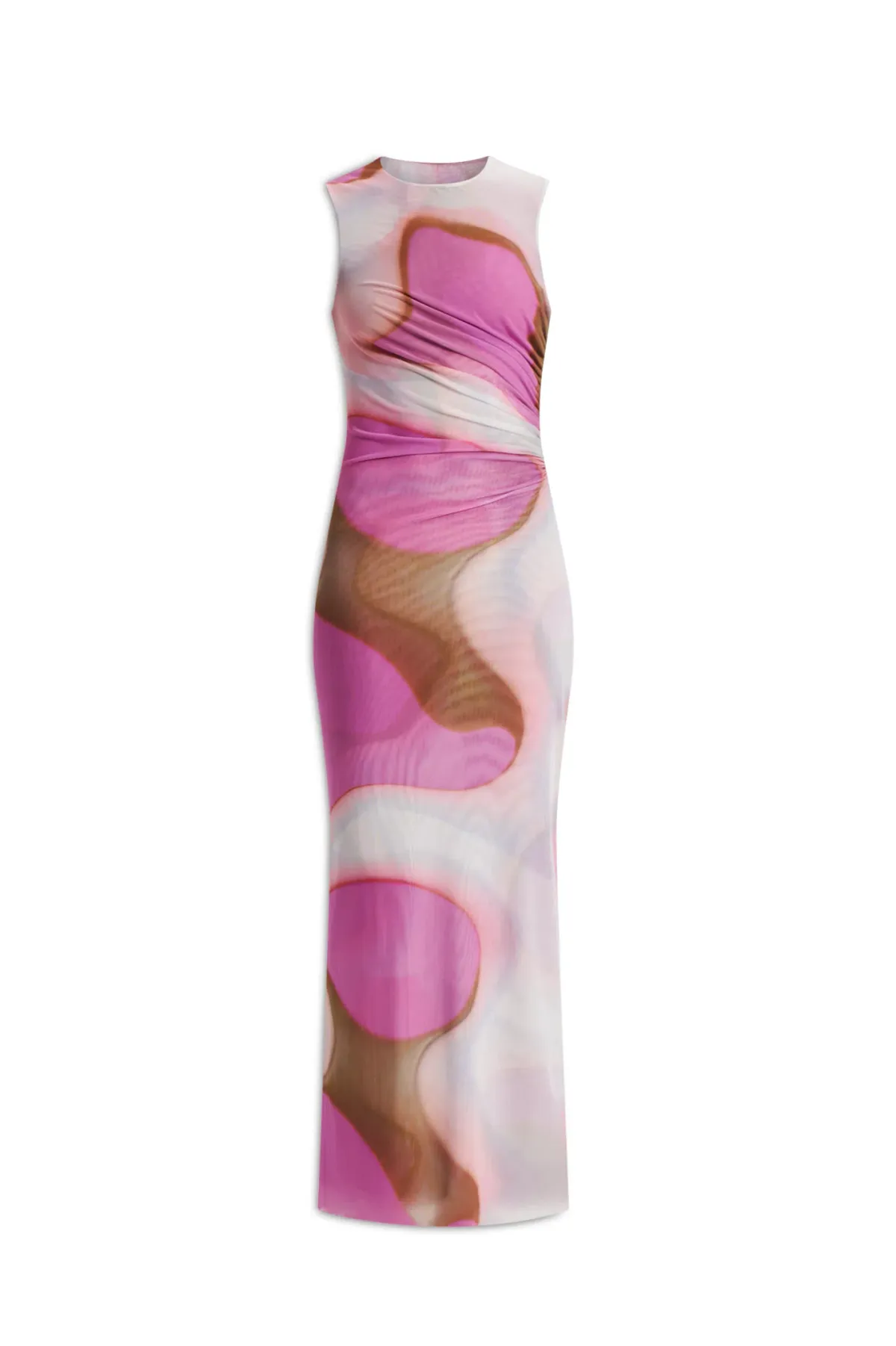 Scanlan Theodore Italian Watercolour Print Dress Pink Tan Size 6 - Image 4