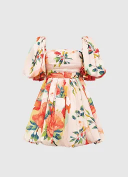 Leo Lin Florescence Bubble Mini Dress Floral Size AU 6 for rent on The Volte - image 1