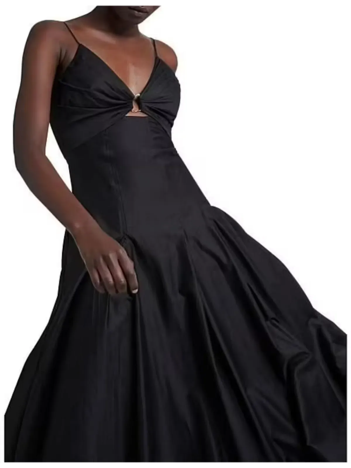 Aje Solstice Strappy Ring Midi Dress Black Size AU 8 - Image 3