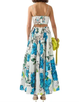 Aje Botanical Tiered Maxi Dress Cool Camelia Blue Floral Size AU 8 for rent on The Volte - image 2