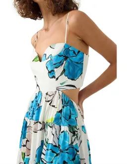 Aje Botanical Tiered Maxi Dress Cool Camelia Blue Floral Size AU 8 for rent on The Volte - image 4