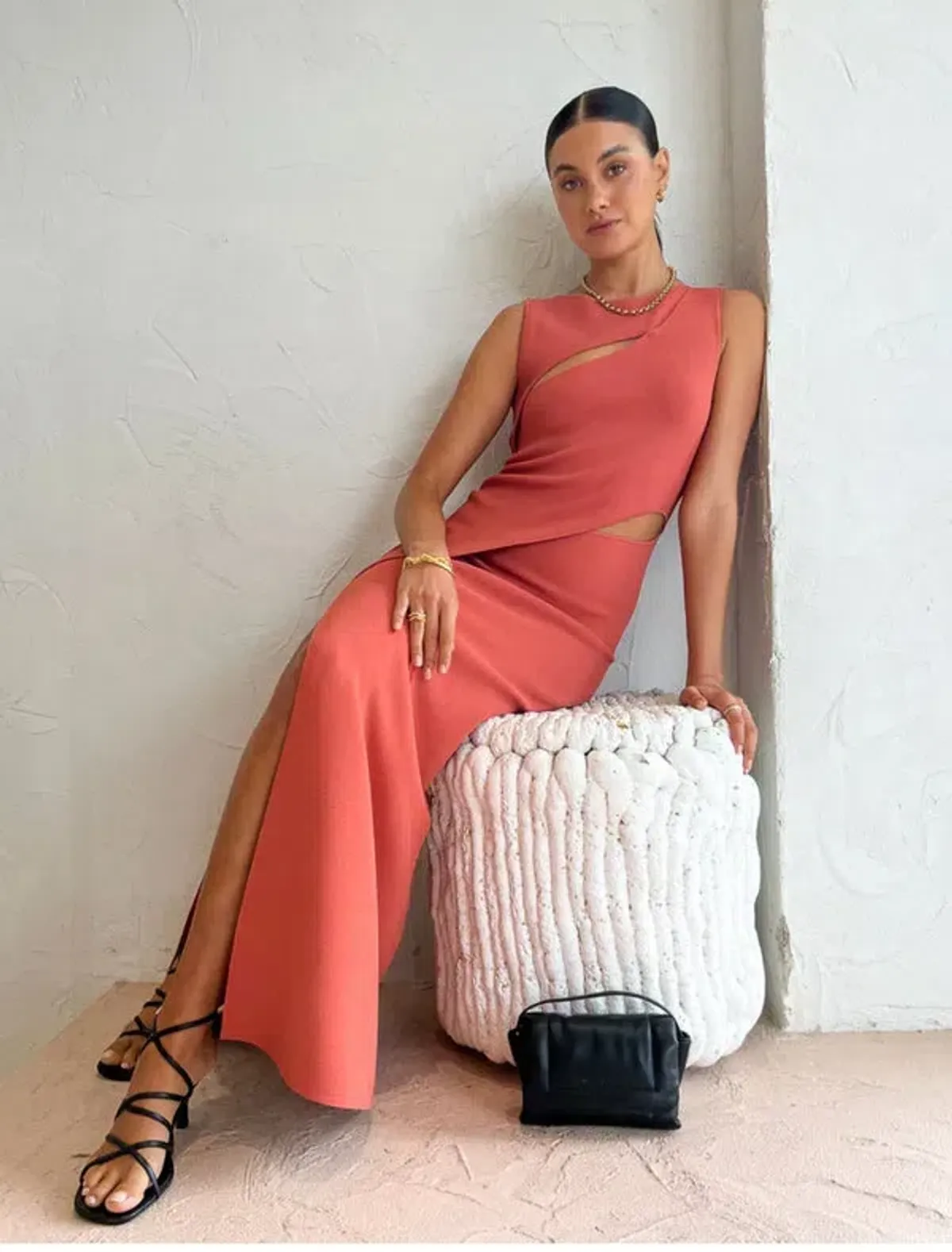 Sir the Label Nadja Cut Out Dress in Coral Size 0 / AU 6 - Image 1