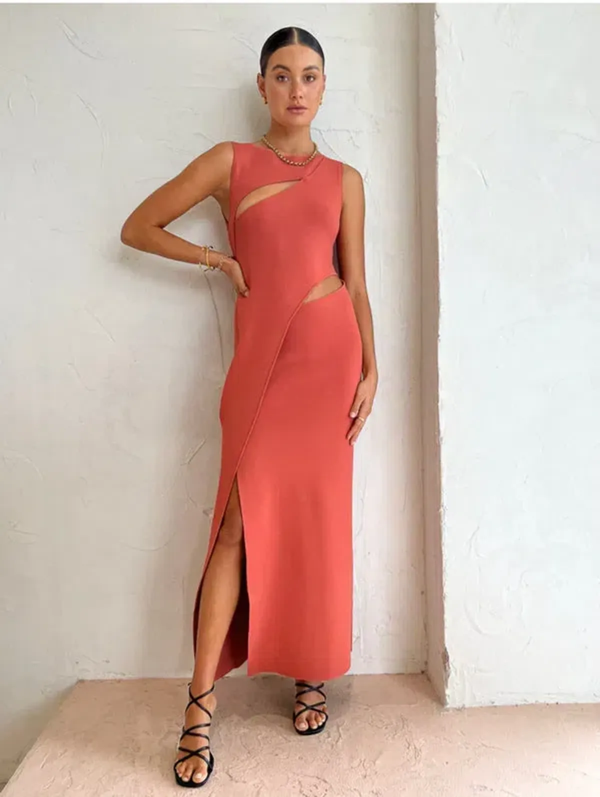 Sir the Label Nadja Cut Out Dress in Coral Size 0 / AU 6 - Image 2