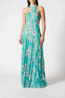 Scanlan Theodore Silk Georgette Floral Dress Spearmint Size AU 8 for rent on The Volte - image 1