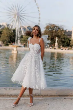 Rosie Etienne Sofia Midi Dress White Size 8 for rent on The Volte - image 1