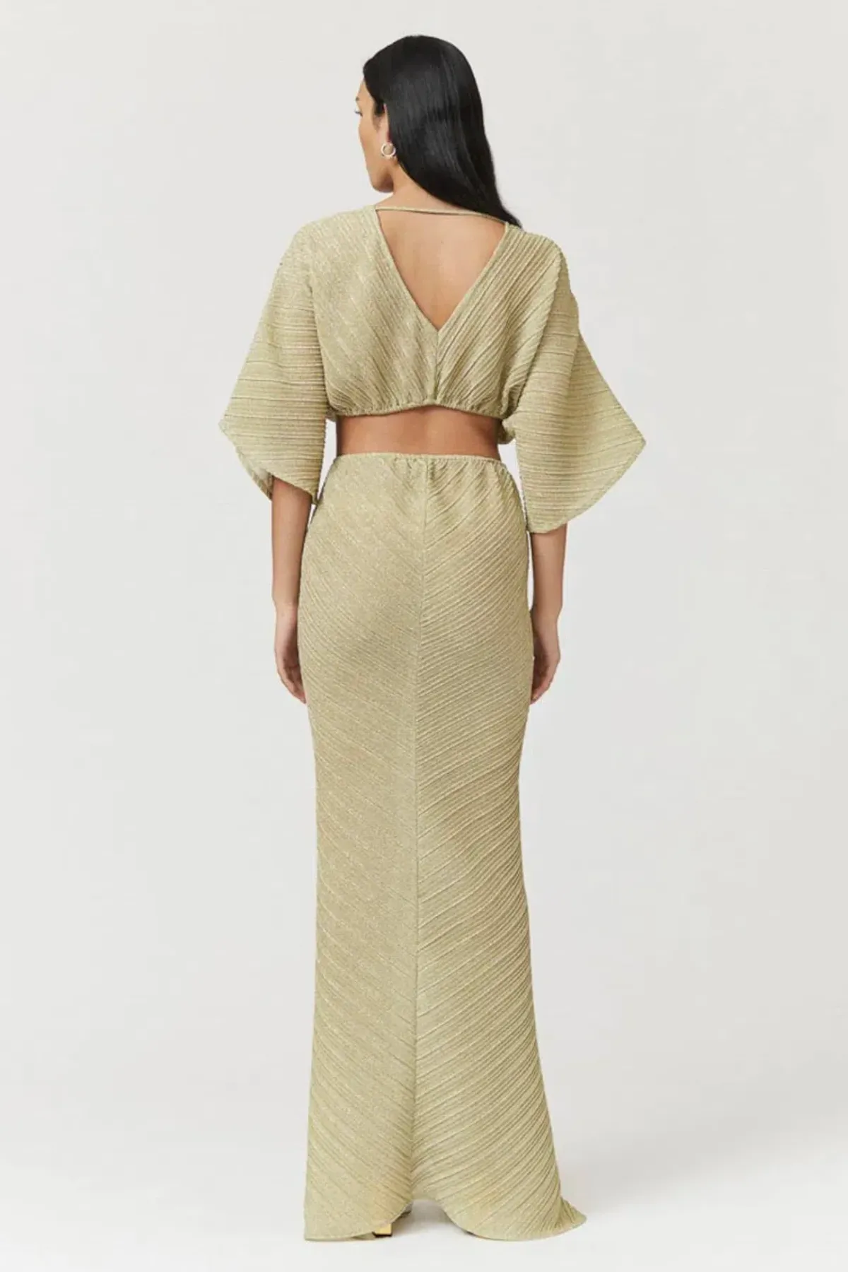 Suboo Stevie Cross Over Midi Dress Gold Size S / AU 8 - Image 3