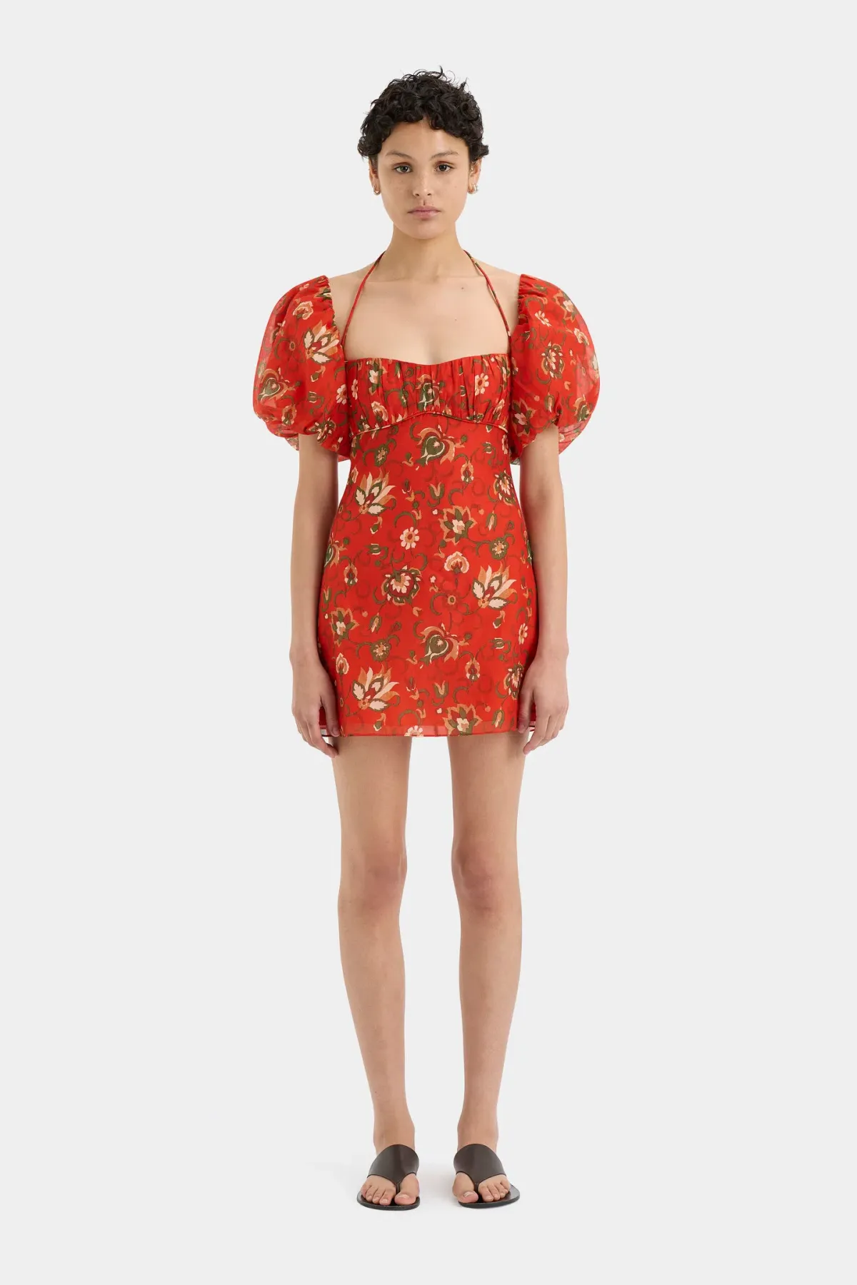 Sir the Label Reyes Puff Sleeve Mini Dress Cactus Flower Size 0 / AU 6 - Image 1