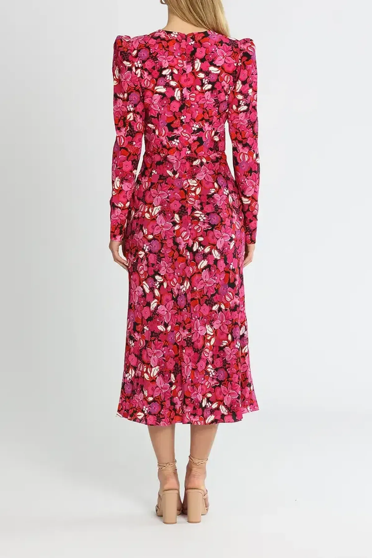 Rebecca Vallance Bramble Midi Dress in Pink Floral Size 14 - Image 3