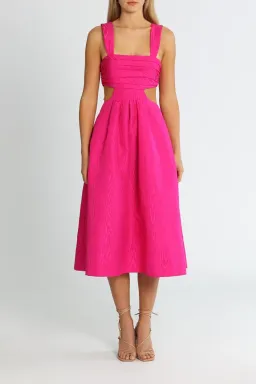 Rebecca Vallance Frenchy Cut Out Midi Dress in Pink Size 6 for rent on The Volte - image 1