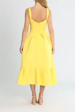 Rachel Gilbert Cora Midi Dress in Yellow Size 14 for rent on The Volte - image 3