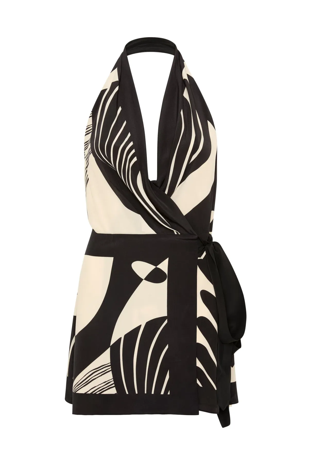 Sir the Label Realisme Wrap Halter Mini Dress Multi Size 2/Au 10 - Image 3
