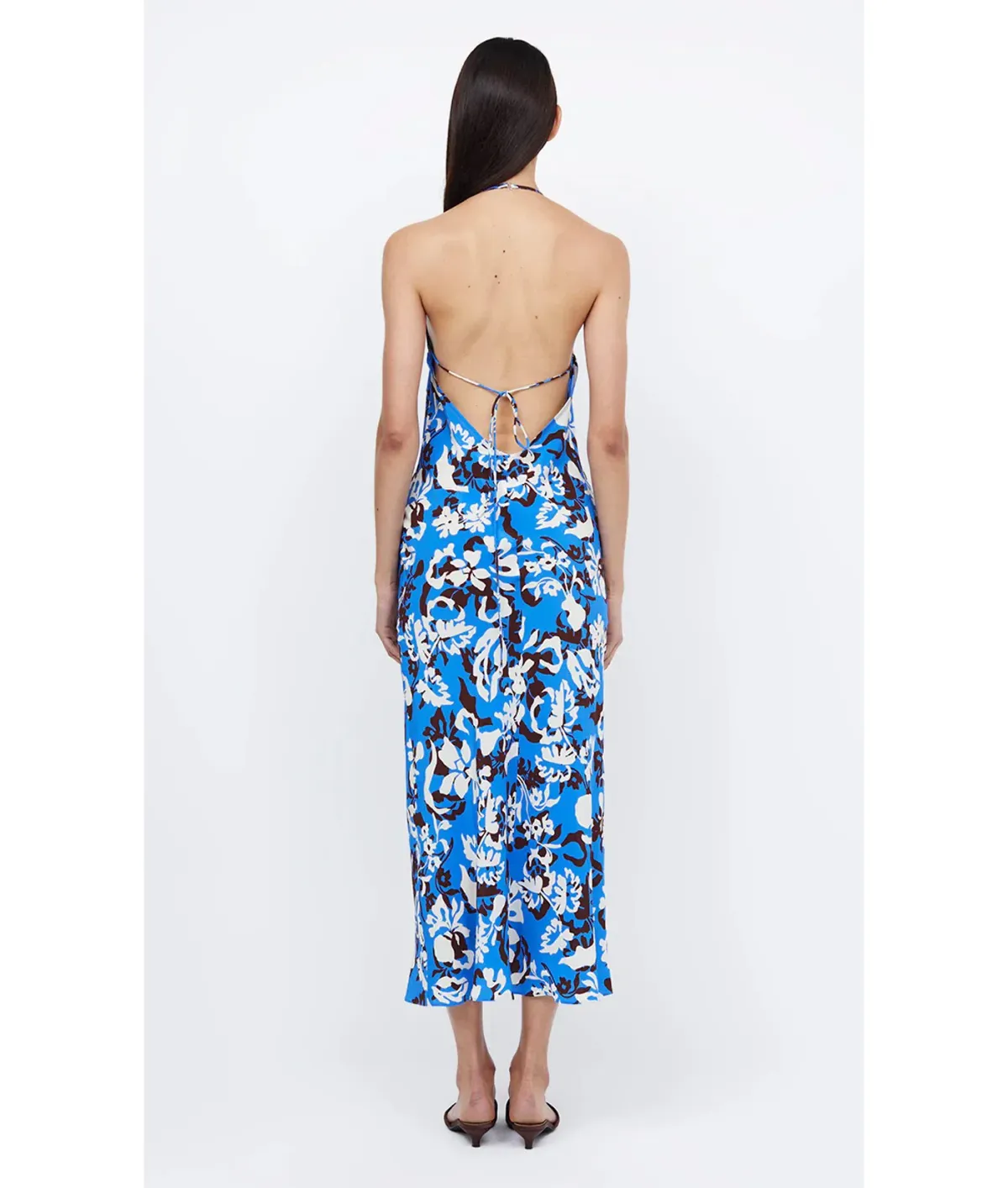 Bec & Bridge Clarisse Halter Maxi Dress in Blue Lagoon Hawaiian Floral Size 8 - Image 3