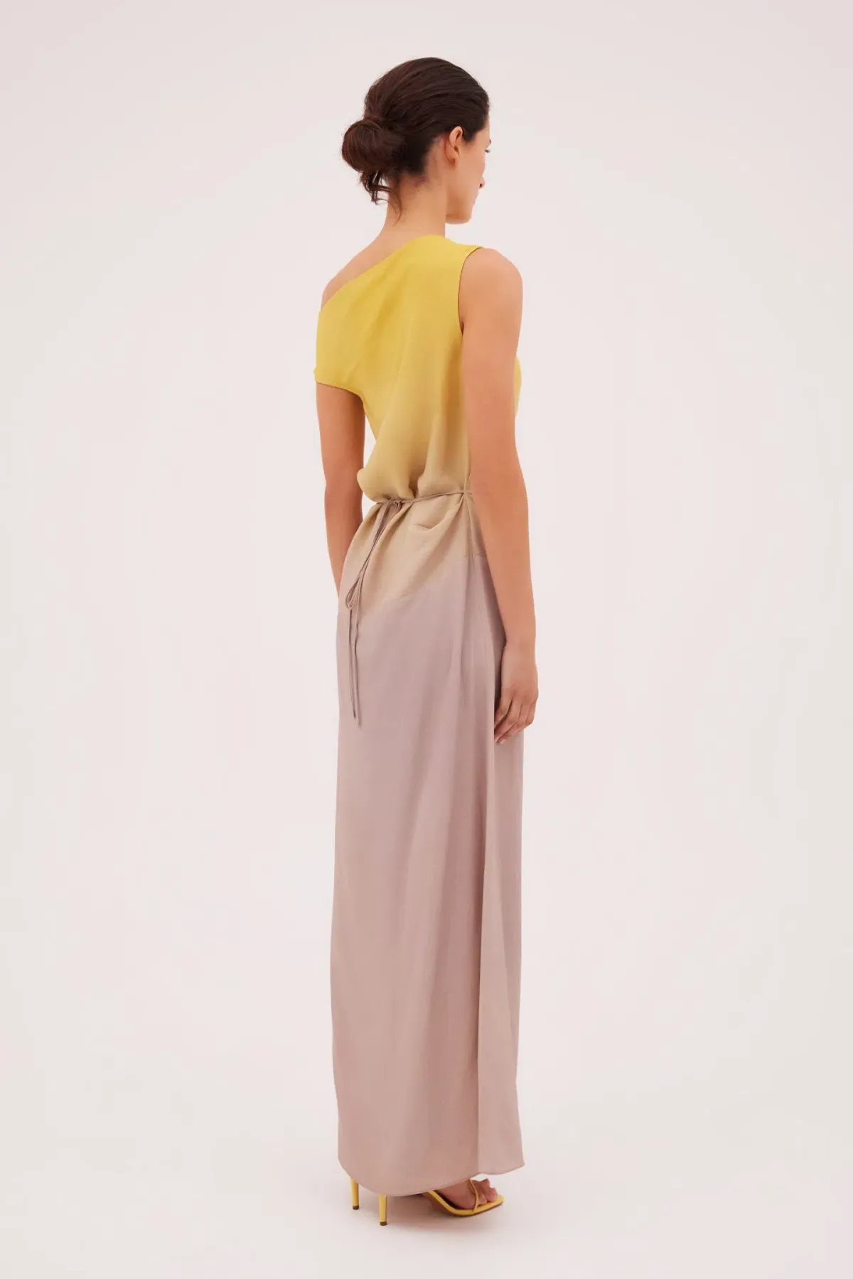 Bianca Spender Taupe Ombre Satin Expansive Dress Multi Size 8 - Image 2