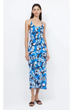 Bec & Bridge Clarisse Halter Maxi Dress in Blue Lagoon Hawaiian Floral Size 10 for rent on The Volte - image 1