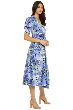 Rotate By Birger Christensen Sierina Dress in Blue Floral Size 12 for rent on The Volte - image 2