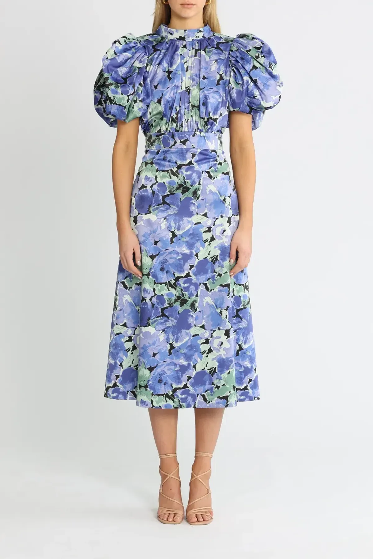Rotate By Birger Christensen Dawn Baja Blue Dress Print Size 12 - Image 1