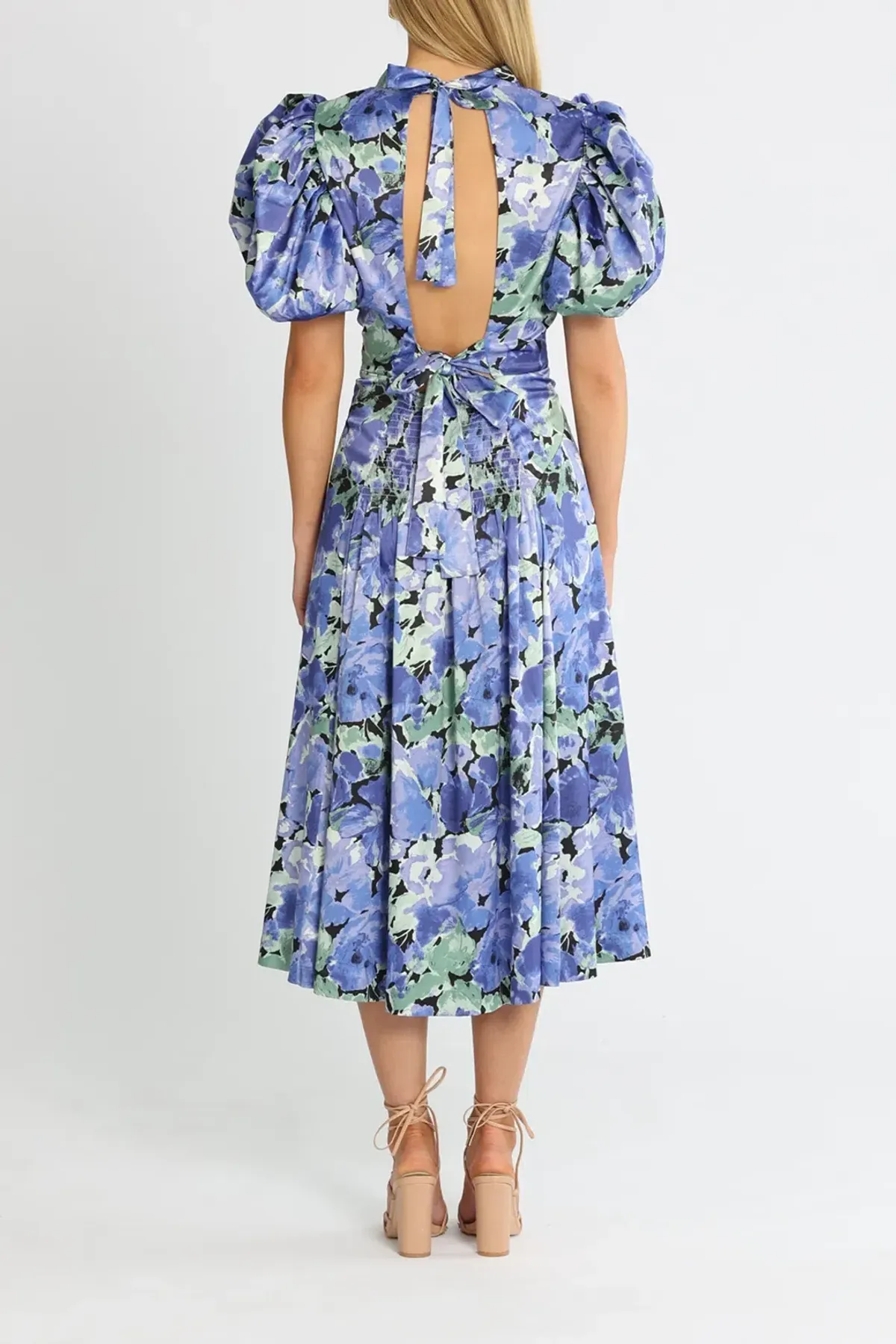 Rotate By Birger Christensen Dawn Baja Blue Dress Print Size 8 - Image 3