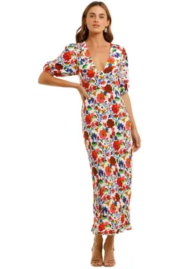 Rixo London Steph Crepe Midi Dress Floral Size 10 for rent on The Volte - image 1