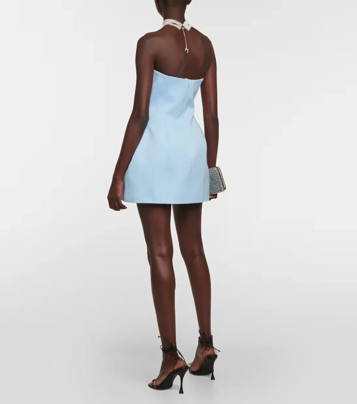 Magda Butrym Appliqué Cutout Wool Minidress Blue Size 8 - Image 2