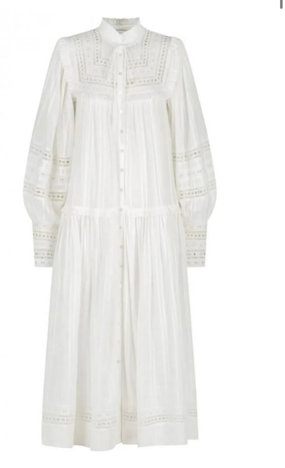 Shona Joy Lucia Balloon Sleeve Frill Midi Dress in Ivory Size 12 - Image 5