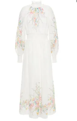 Zimmermann Zinnia Shirred Waist Long Dress Floral Size 2 / AU 12  for rent on The Volte - image 3