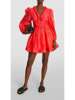 Zimmermann Prima Mini Dress in Red Size 3 / AU 14 for rent on The Volte - image 1