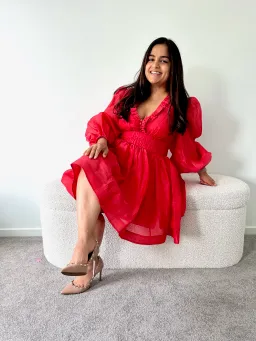 Zimmermann Prima Mini Dress in Red Size 3 / AU 14 for rent on The Volte - image 3