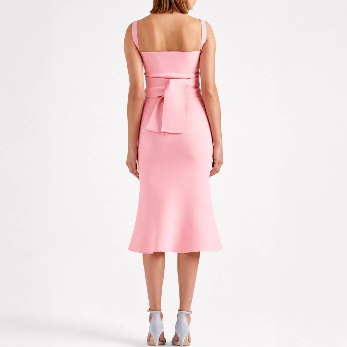 Scanlan Theodore Crepe Knit Bralette Dress Pink Size M - Image 2