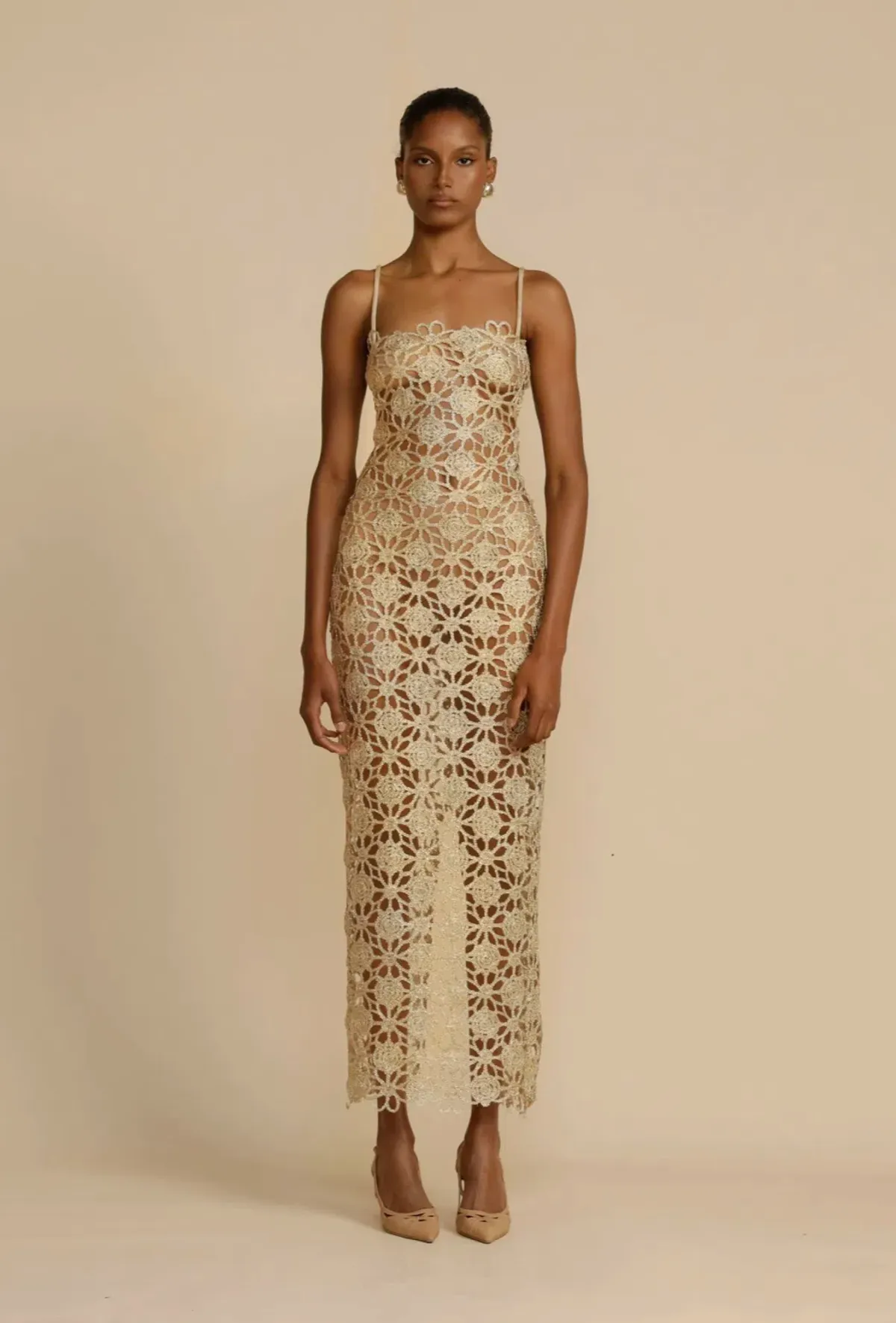 Arcina Ori Kendra Dress Gold Size 6 - Image 2