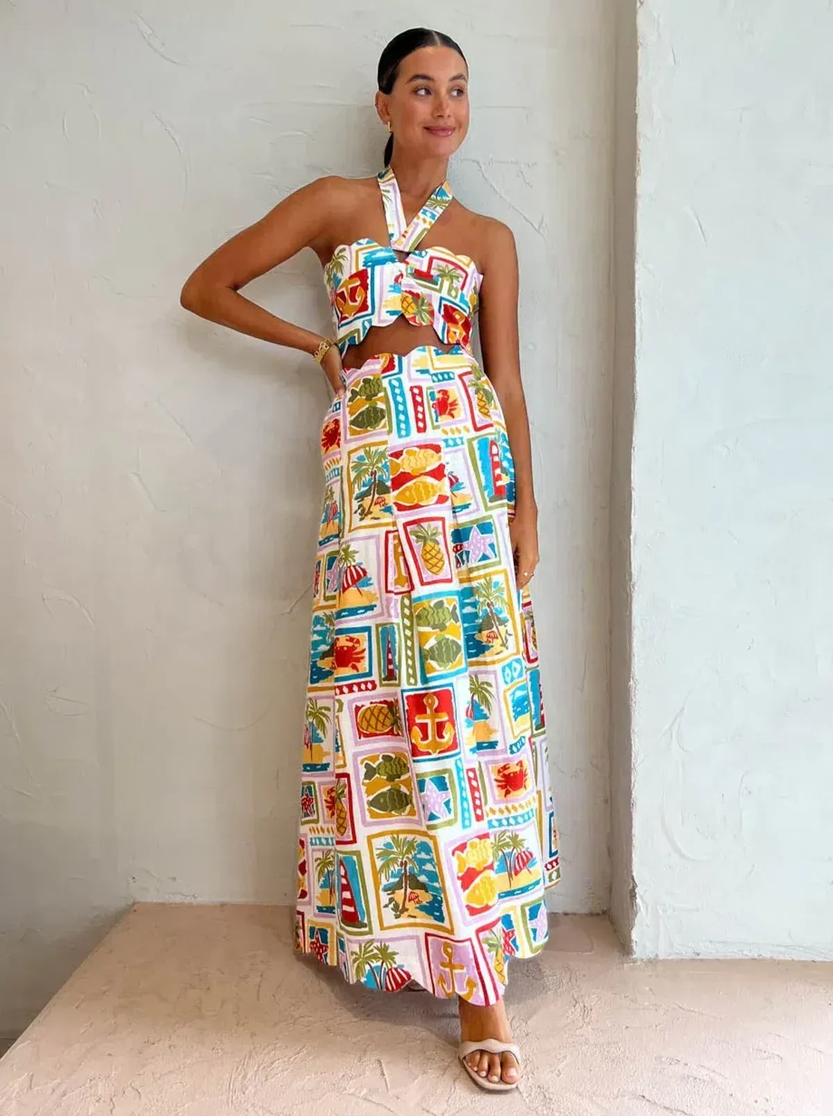 By Nicola Sea Change Top Size 10 and Maxi Skirt Size 8 Set In Summer Vacation - Image 7