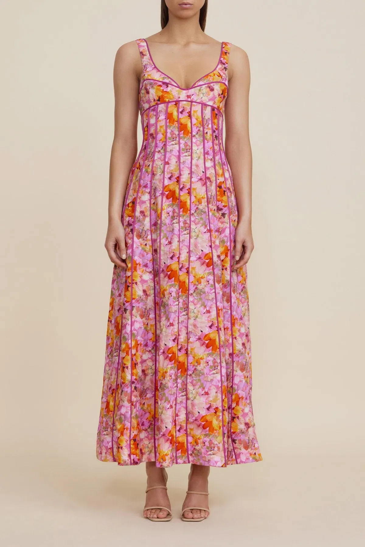 Acler Hansley Midi Dress In Lotus Size 6 - Image 1